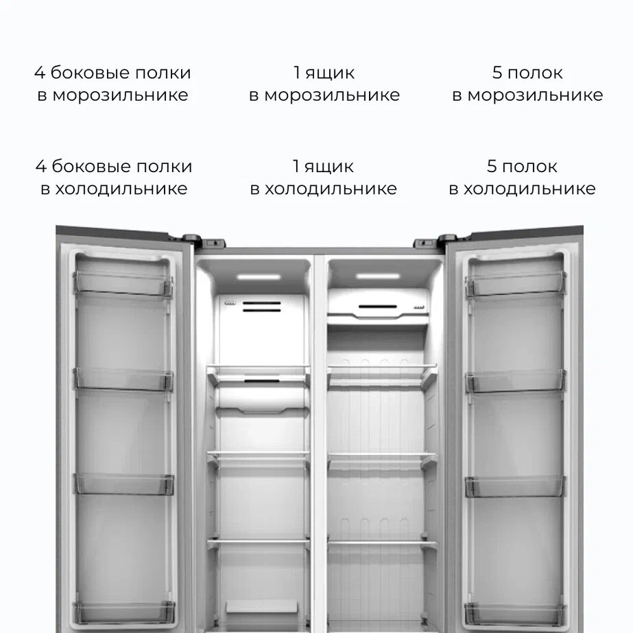 Холодильник Side by side Delvento VSG96101 серебристый - фотография № 2