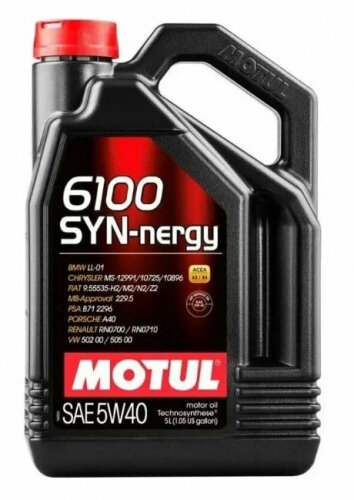 Моторное масло Motul 6100 SYNERGIE 5W-40 полусинтетическое 5 л