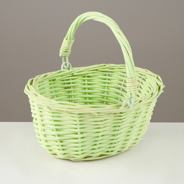 Корзина 18x15x9 см ива форма: овальная цвет: зелёный размер упаковки: 18 x 18.5 x 18 см.
