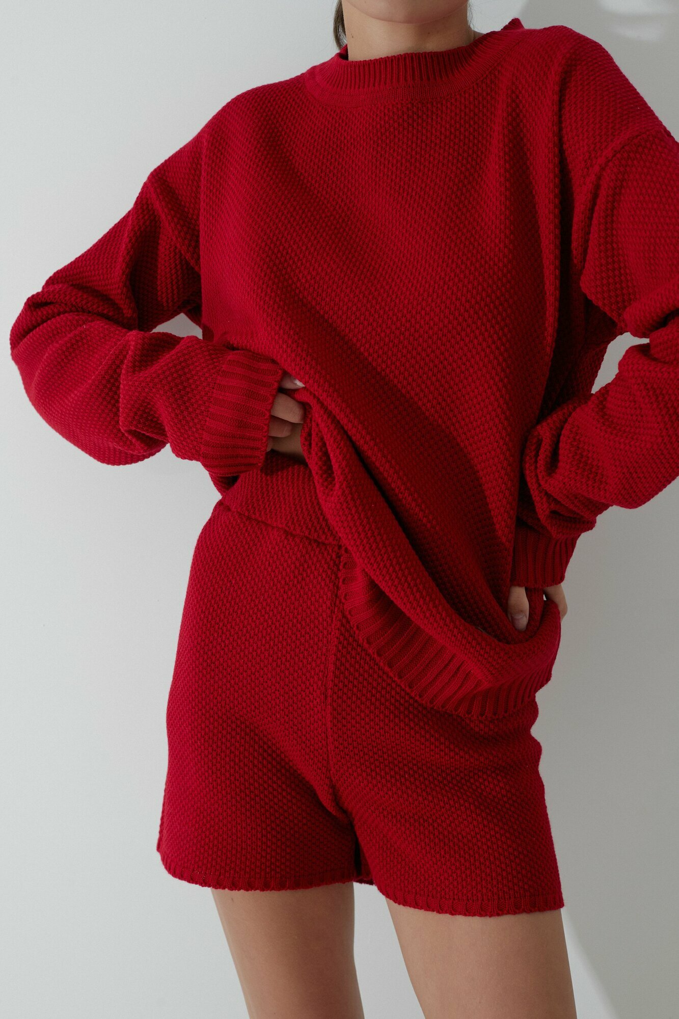 Комплект LO KNIT, размер s/m, красный, красный