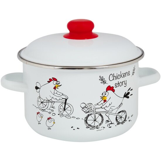 Кастрюля Food Atelier Chickens’stories эмалированная цилиндрическая 4,0л (1RD201M)