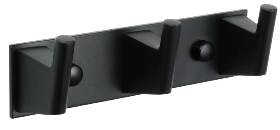 Планка с крючками Fixsen Trend FX-97805-3 для ванны черный матовый
