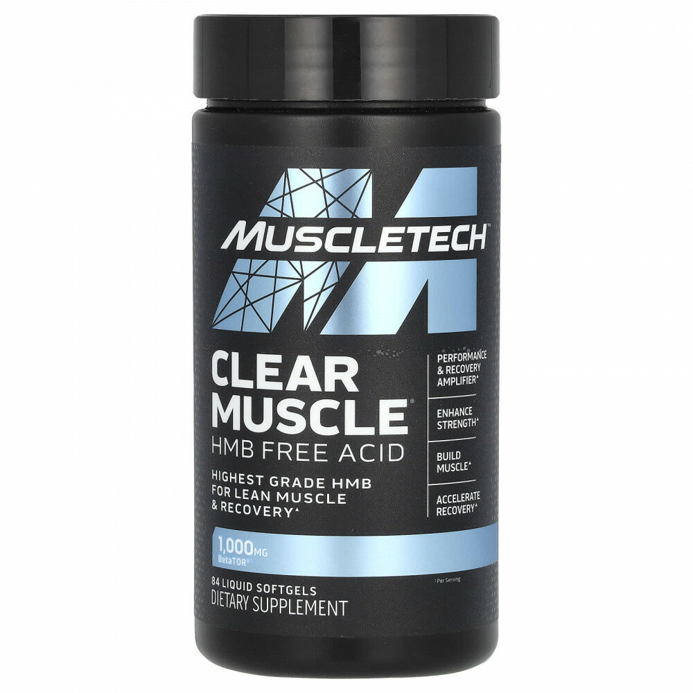 MuscleTech, Clear Muscle®, Liquid HMB, 84 капсулы