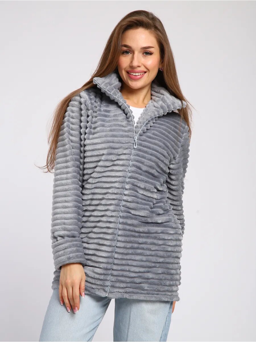 Толстовка  Теплый с начесом для дома и улицы, размер 44, , серый — фото 1