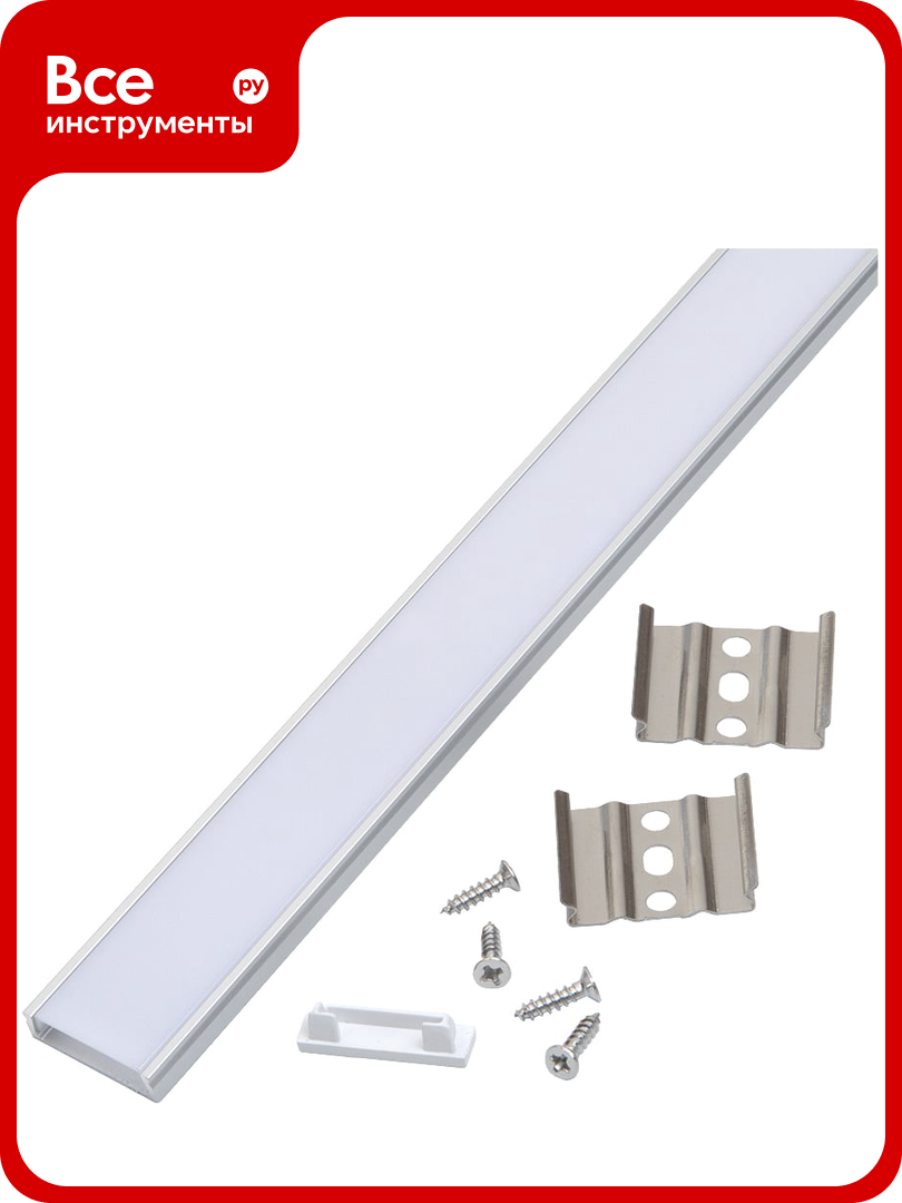 Алюминиевый профиль для светодиодной ленты General Lighting Systems 2 метра 24х6мм серебряный GAL-GLS-2000-6-24 522510