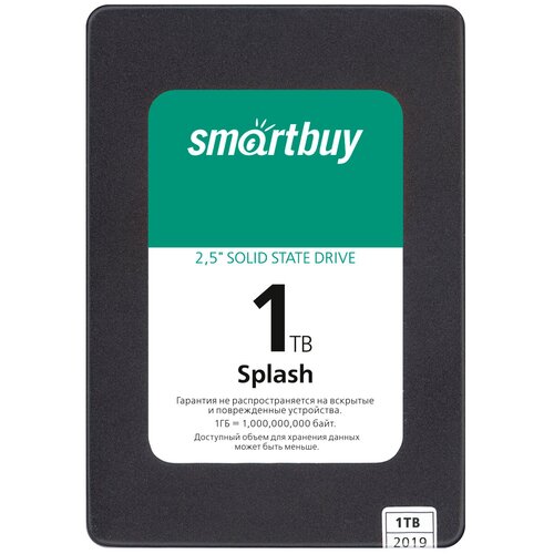 Твердотельный накопитель SmartBuy Splash 1 ТБ SATA Splash (2019) 1 TB (SBSSD-001TT-MX902-25S3) накопитель ssd smartbuy splash 2019 128gb sbssd 128gt mx902 25s3