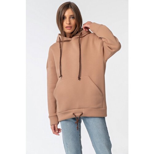 Худи FLY, силуэт свободный, средней длины, размер 44-46, бежевый