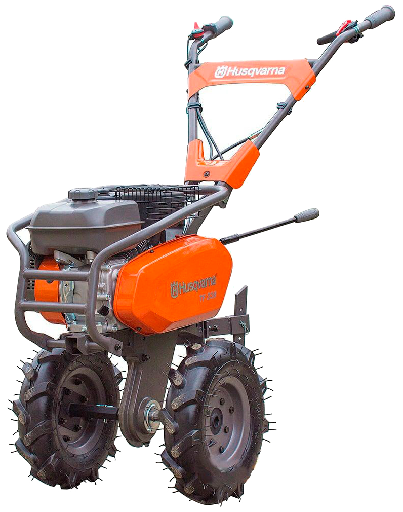 Культиватор Husqvarna TF 338 (212 см³, ном. 3.6 кВт, 2 вперед+реверс, 8 фрез, ширина обработки 95 см, пневмоколёса в комплекте) - фотография № 2