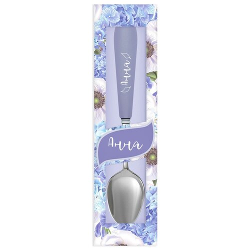 фото Именная ложка с надписью "flora. анна" be happy