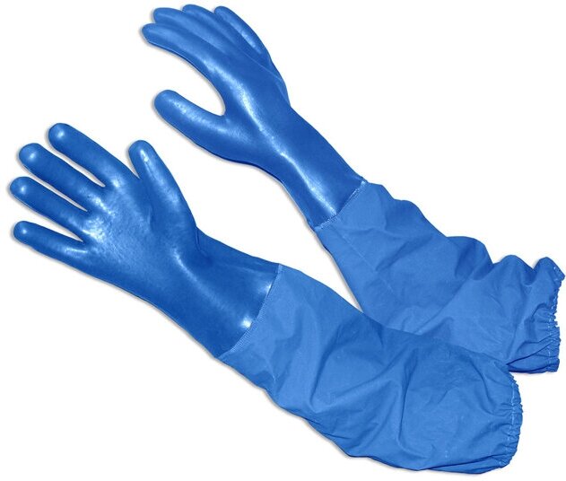 Перчатки FISHERMAN, sleeve, синие, длинный рукав 400 мм, р.L - фотография № 2