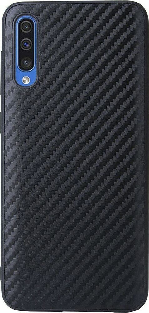 Силиконовый чехол для Samsung galaxy A50 / A50s / A30s черный с текстурой карбон