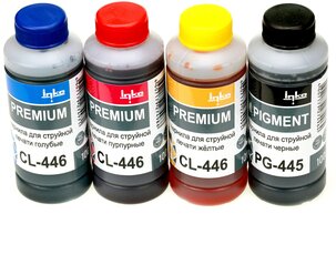 Чернила INKO PG-445/CL-446 для Canon Pixma MG2440, MG2540S, MG3040, iP2840, MG2540, TS3140, TS3340, TR4540, MG2940, MG2545S, MX494, TS304, TS204 комплект 4 цвета по 100g