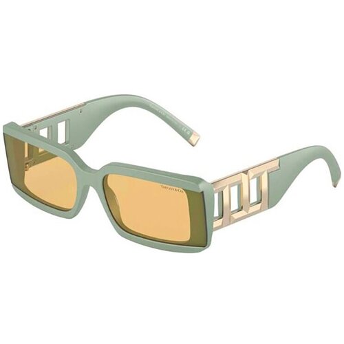 Солнцезащитные очки Tiffany, прямоугольные, оправа: пластик, для женщин, зеленый