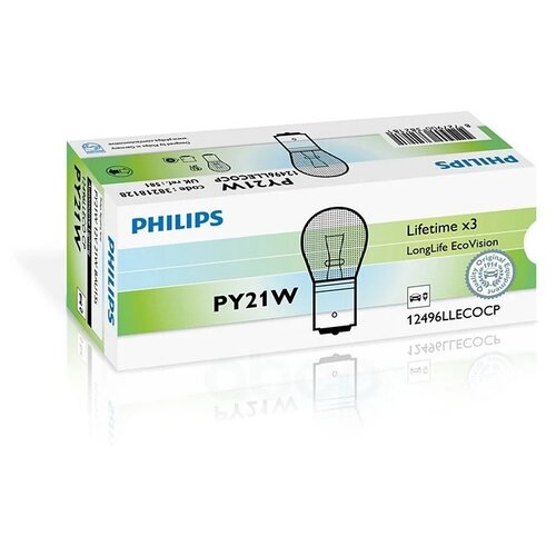 Лампа автомобильная накаливания Philips 12496LLECOCP PY21W Long Life ECO 21 W 12V 1 шт.