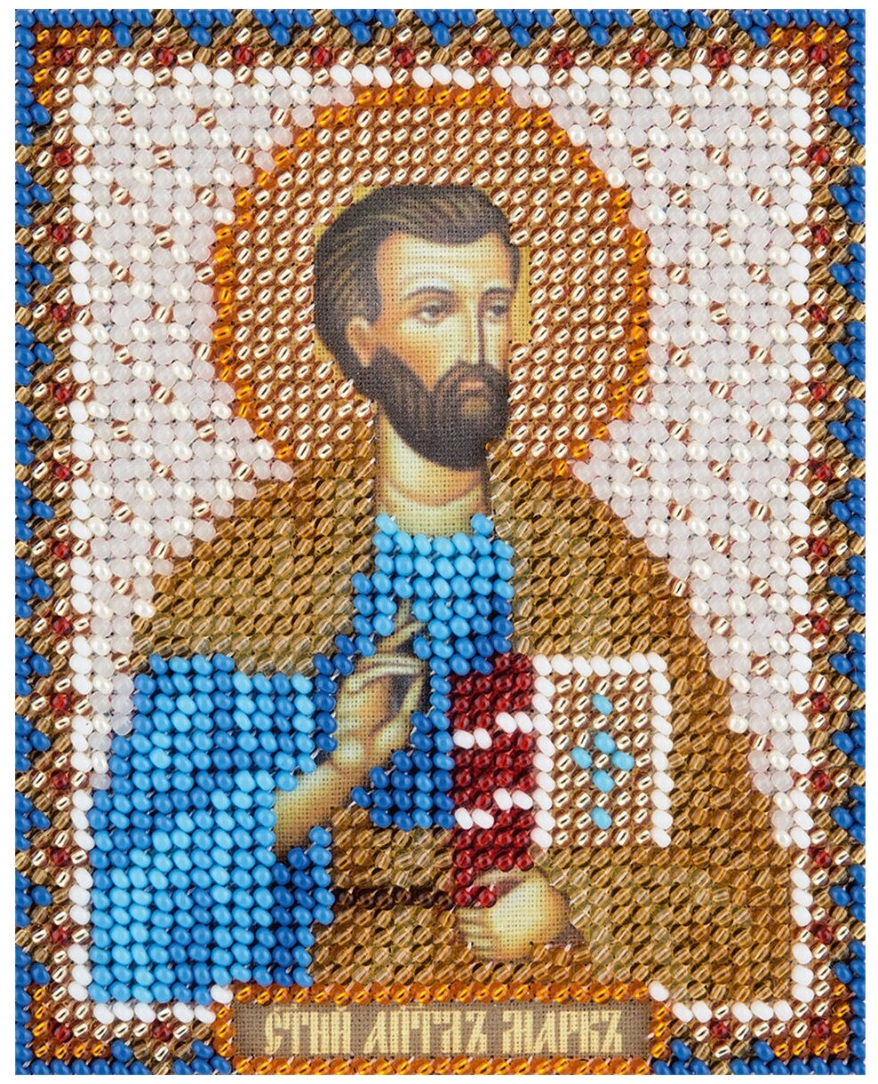 PANNA Набор для вышивания бисером Икона Святого Апостола и Евангелиста Марка (CM-1930), разноцветный, 1 шт., 11 х 8.5 см