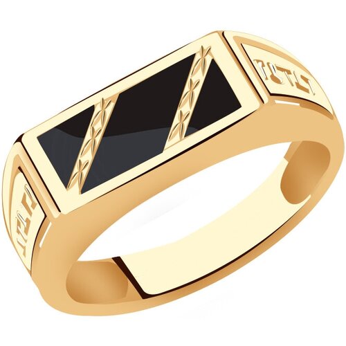 фото Золотое кольцо красносельский ювелир акд572-3443-ч с фианитом diamant-online