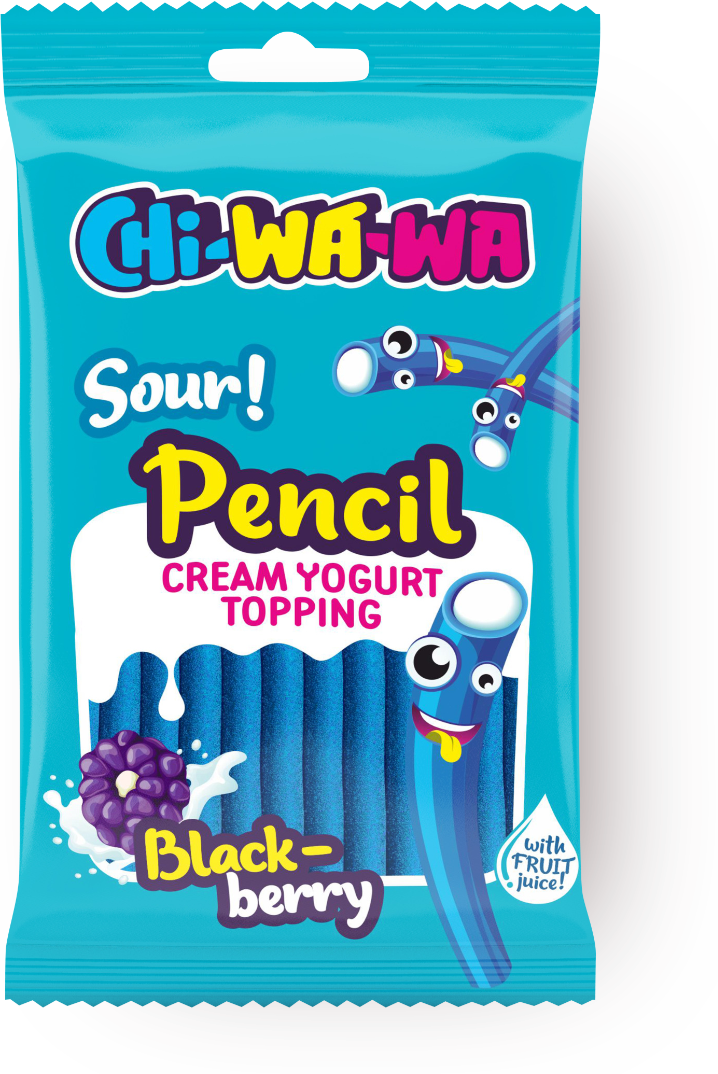 Мармелад карандаш Chi-wa-wa Ежевика кислый, 80г - фотография № 3