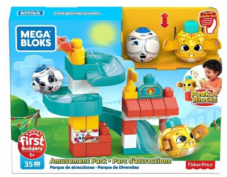 Конструктор Mega Bloks First Builders GKX70 Парк развлечений, 35 дет.