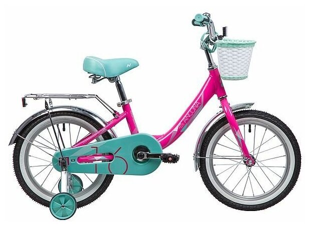 Детский велосипед Novatrack Ancona 16" (2019), розовый в собранном виде