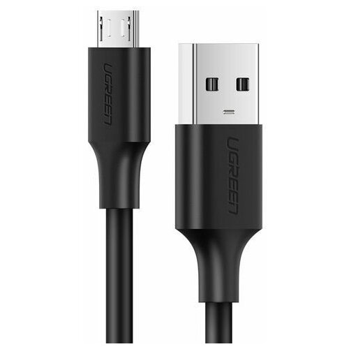 Кабель UGREEN US289 (60138) USB 2.0 A to Micro USB Cable Nickel Plating. Длина: 2м. Цвет: черный кабель ugreen cr107 20218 usb 2 0 to db9 rs 232 adapter flat cable 2м черный