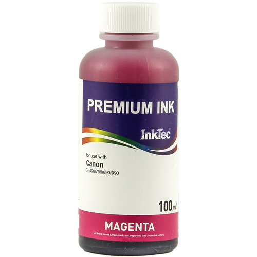 Чернила для Canon GI-490M PIXMA G1400/2400/3400 (100мл, magenta, Dye) C0090-100MM InkTec чернила inko gi 490 для canon pixma g3400 g1400 g2400 g4400 g1410 g2410 g3410 g4410 g1411 g1416 g2411 g3411 g4411 g2415 g3415