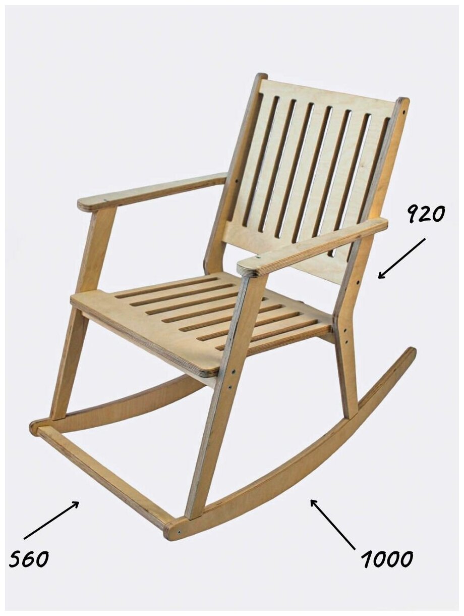 Кресло-качалка S T A T U S комфорт 1 + матрас для дома, дачи и сада из высокопрочной фанеры - фотография № 2