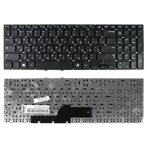 Клавиатура для ноутбука Samsung NP350V5C NP355E5C NP355E5X NP355V5C NP550P5C Series Плоский Enter Черная без рамки BA59-03270C 1770₽