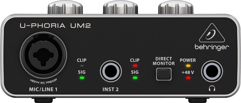 Behringer UM2 Интрефейс USB внешний 2 входа/2 выхода микрофонные предусилители Xenyx