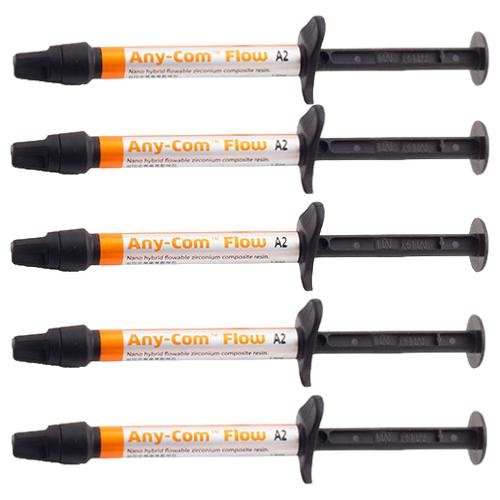 Any-Com Flow жидкотекучий композит цвет А2 (5шпр.*2гр.).Пломбировочный стоматологический материал.