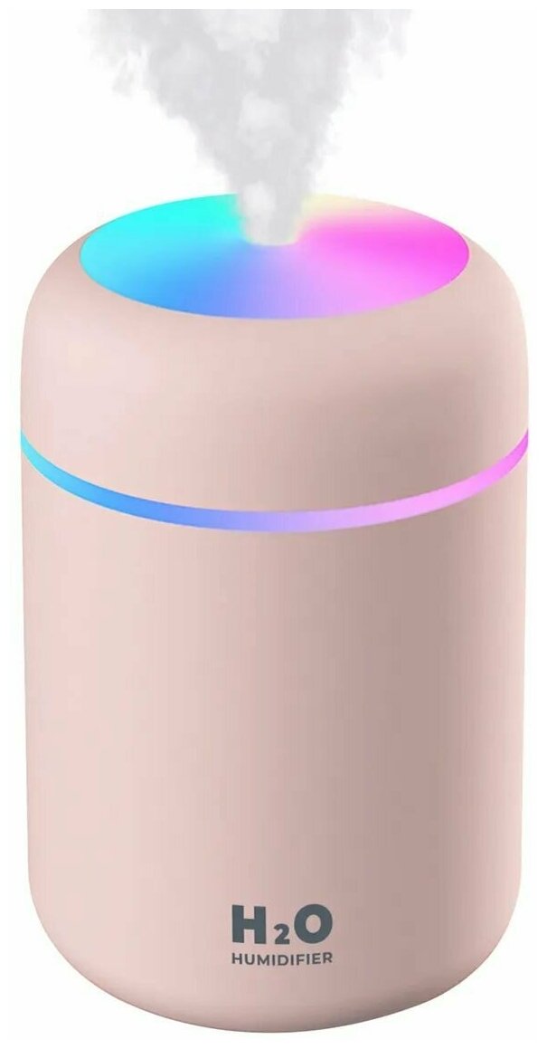 Мини-увлажнитель воздуха С подсветкой HUMIDIFIER H2O DQ Розовый