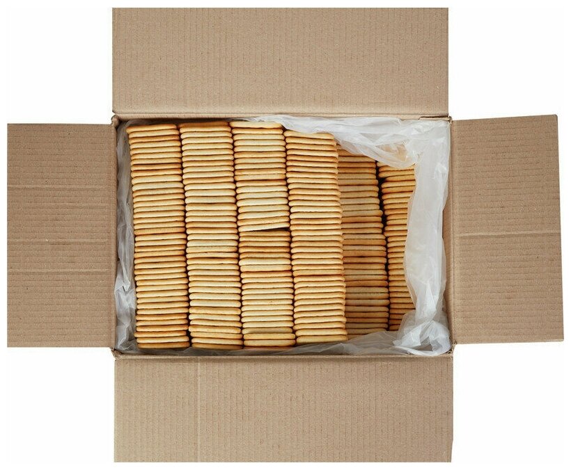 Печенье крекер Янтарный с солью Любятово коробка 5,5 кг - фотография № 2