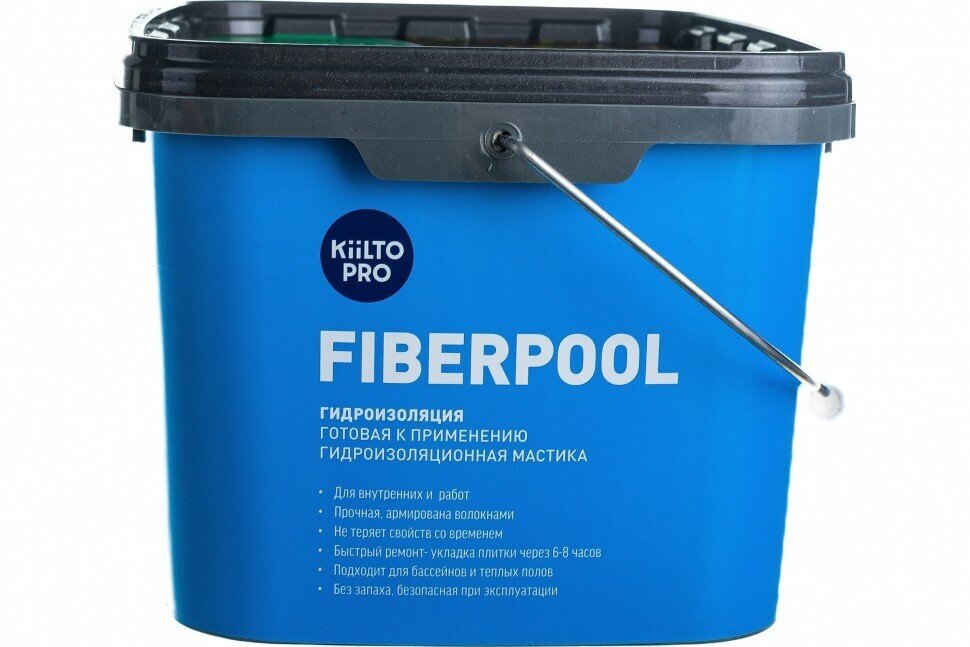 мастика гидроизоляционная Kiilto FIBERPOOL 7 кг., арт.T3723.300 - фото №4