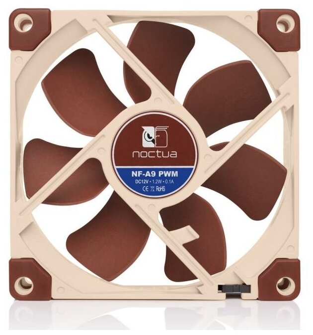 Вентилятор Noctua NF-A9 PWM, 92х92х25 мм, 400-2000 об/мин, 23 дБА