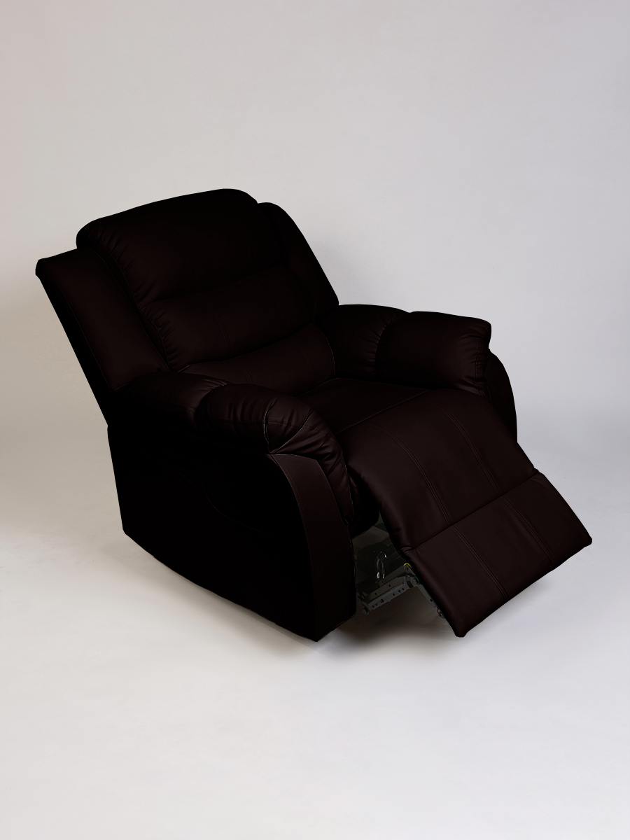 Кресло реклайнер с электроприводом, раскладывается на 180°, искусственная кожа, шоколад - фотография № 4