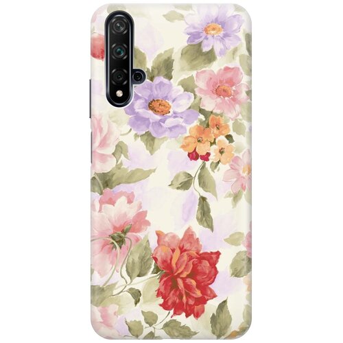 фото Cиликоновый чехол на huawei nova 5 / хуавей нова 5 с принтом "нежные цветы" gosso
