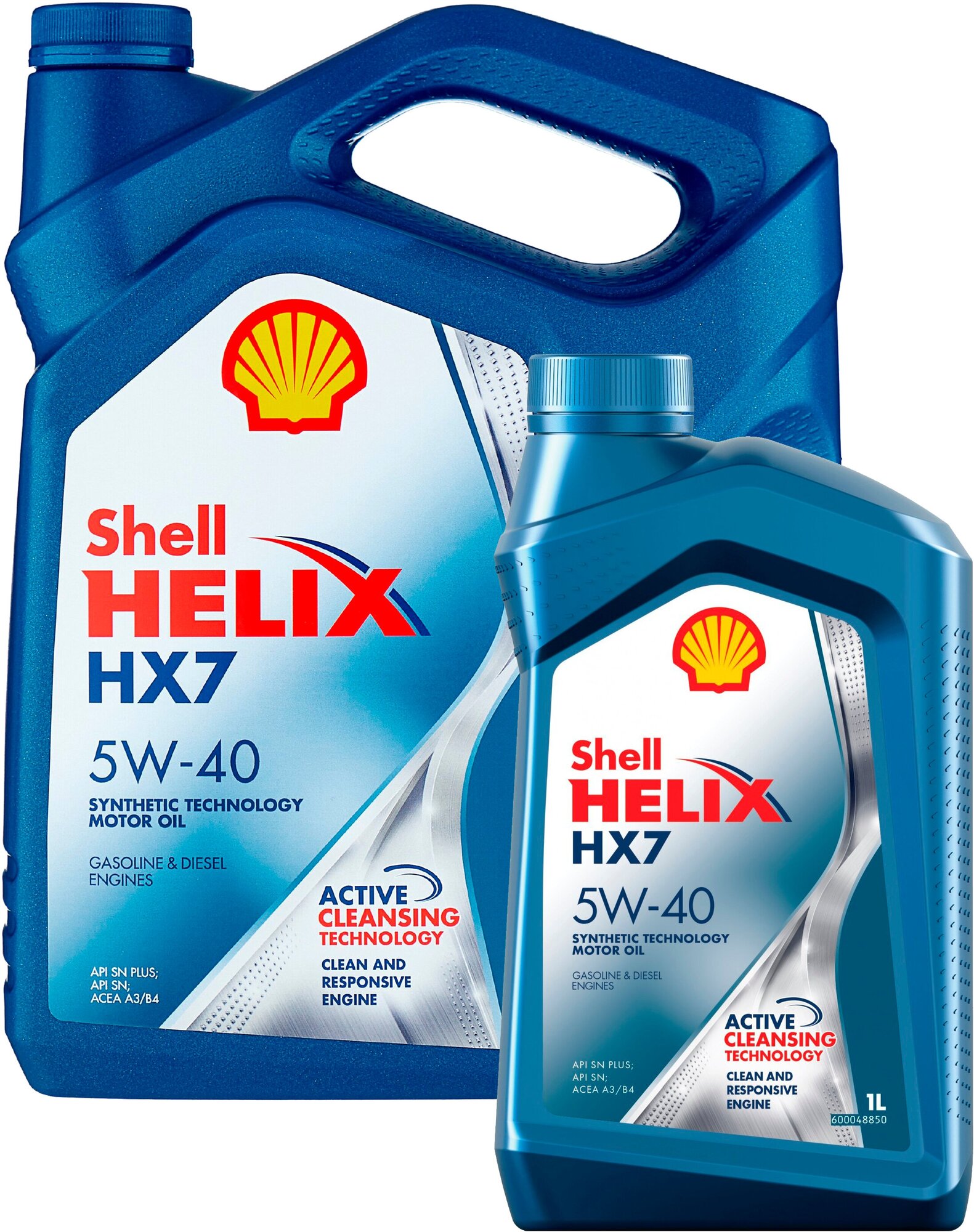 Моторное масло Shell Helix HX7 полусинтетическое, 5W-40, 4л+1л