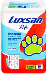 Пеленки для собак впитывающие Luxsan Pets с рисунком 60х90 см 10 шт.