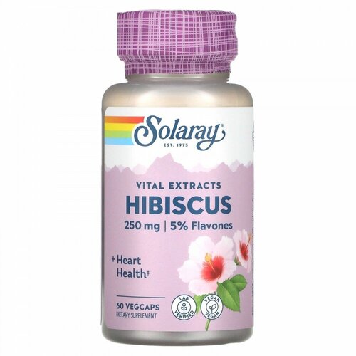 Solaray Hibiscus Flower Extract, 60 капсул вегетарианских