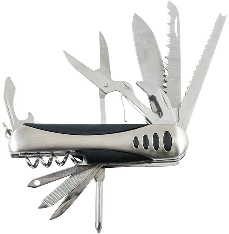 Нож туристический ECOS SR083 с чехлом металлик