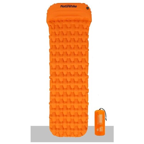 фото Коврик надувной с подушкой naturehike ultralight lightweight tpu camping air mattress оранжевый
