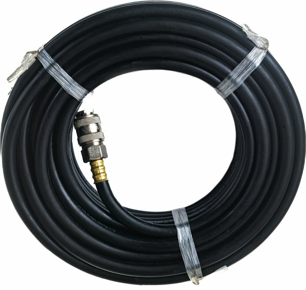 фото Шланг резиновый с быстросъемными соединениями (15 м; 6.5х13 мм; 20 бар; черный) Pegas pneumatic 4902
