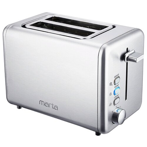 Тостер MARTA MT-1719, серый жемчуг тостер ariete 158 37 toaster classica pearl