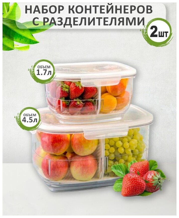 Набор контейнеров с перегородками Limon 1828/1830