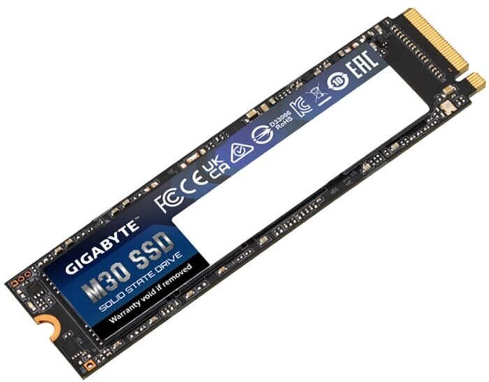 Накопитель SSD M.2 2280 512GB Gigabyte M30 Client SSD GP-GM30512G-G PCIe Gen3x4 with NVMe, 3500/2600, IOPS 350/302K, MTBF 2M, 3D TLC, 2048MB, 350TBW, 0,37DWPD, RTL (822828)