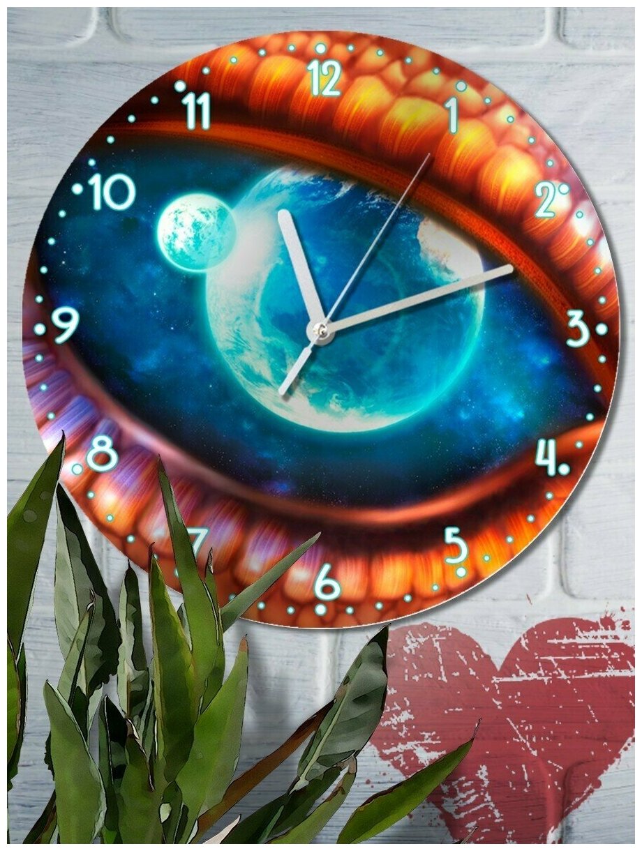 Настенные часы УФ с рисунком фэнтези дракон луна - 3240