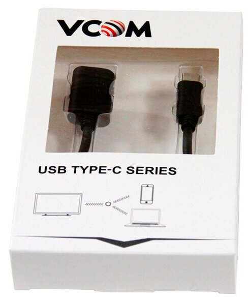 Переходник/адаптер VCOM USB - USB Type-C (CU409), 0.22 м, 1 шт., черный VCOM Telecom - фото №2