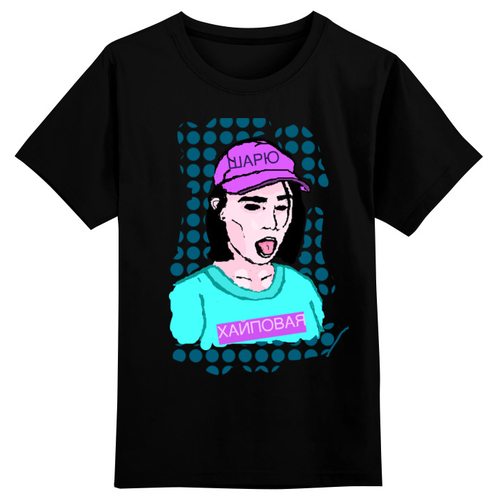 фото Футболка printio, размер 3xs, черный