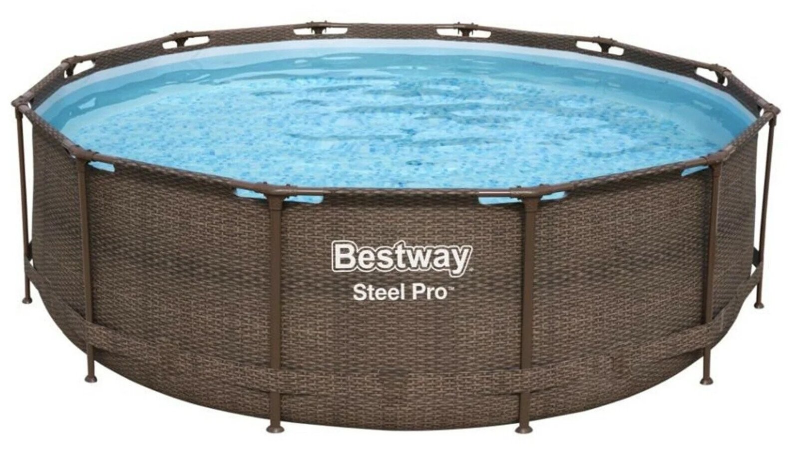 Бассейн каркасный Bestway Steel Pro 305 x 100 см, ротанг, круглый