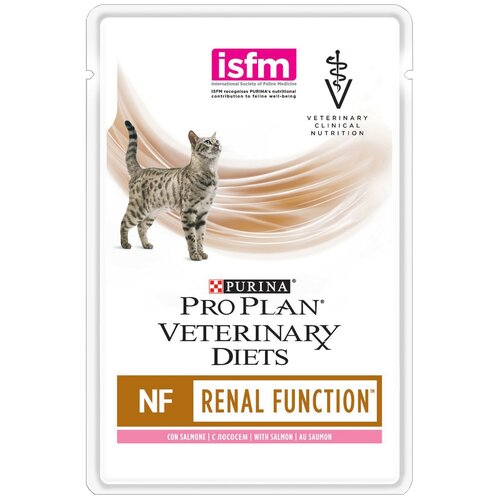 Влажный корм для кошек (10 шт. х 85 гр.) Purina Pro Plan Veterinary Diets NF при заболевании почек, лосось (пауч) 10 х 85 гр.