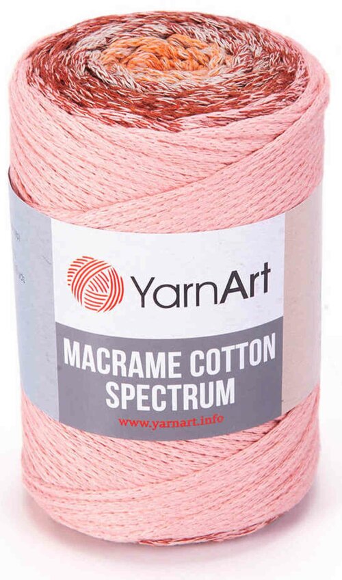 Пряжа YarnArt Macrame cotton spectrum пудра-теракот-лен-оранжевый (1319), 85%хлопок/15%полиэстер, 225м, 250г, 1шт